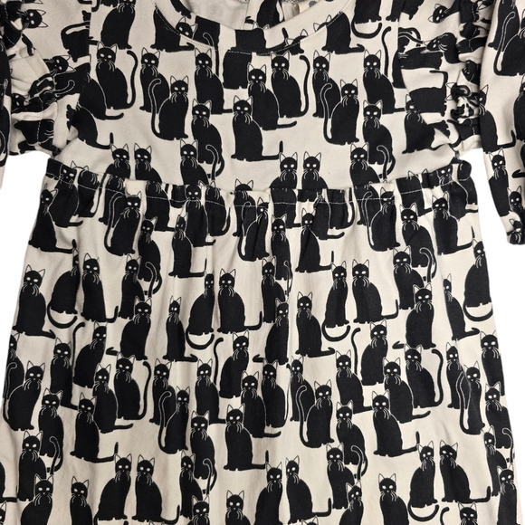 NWT Kate Quinn Bamboo Long Bubble Sleeve Jumpsuit Black Cat Romper & Headband - Picture 2 of 11